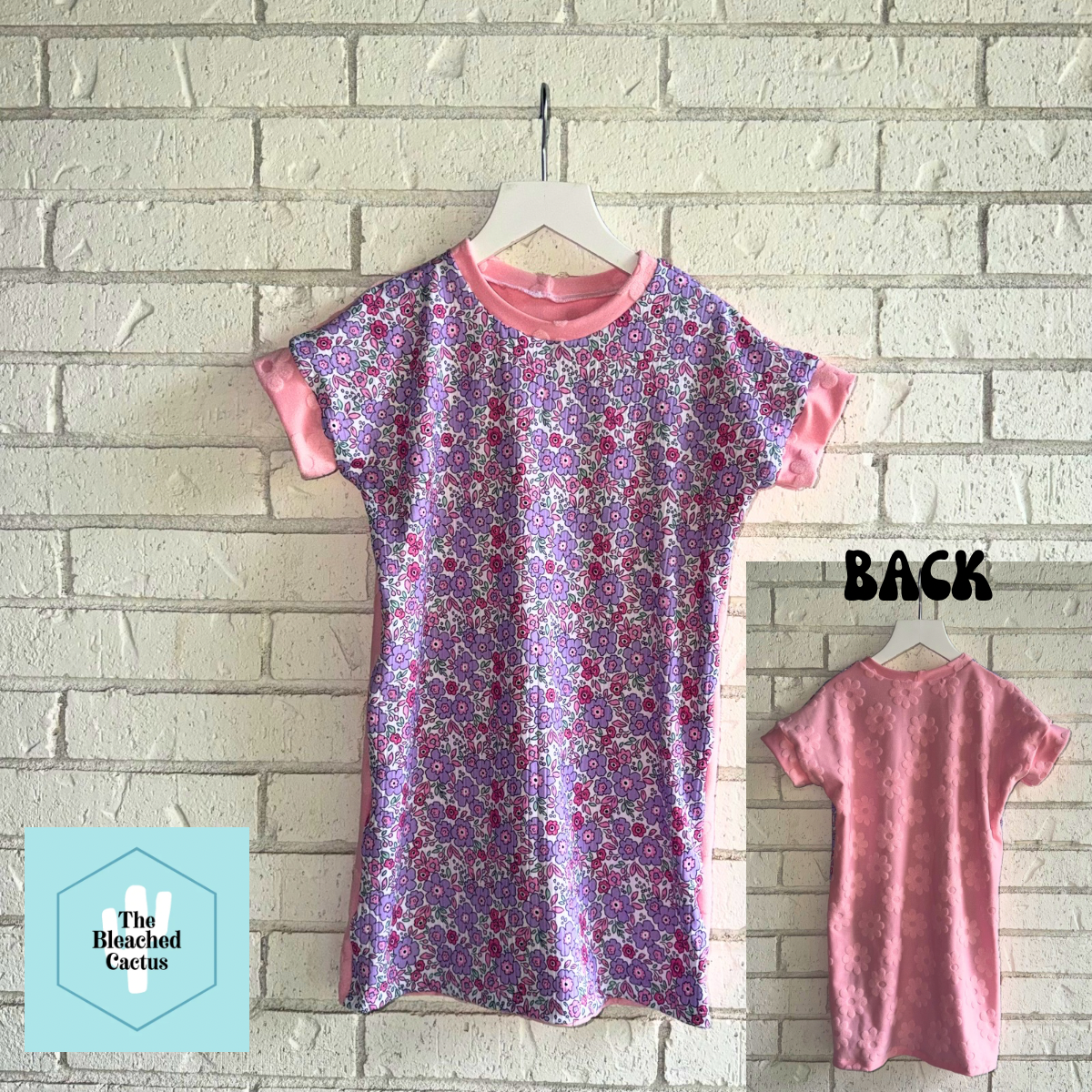 RTS | 4T Lyndi Lounge Dress | Purple Floral colorblock