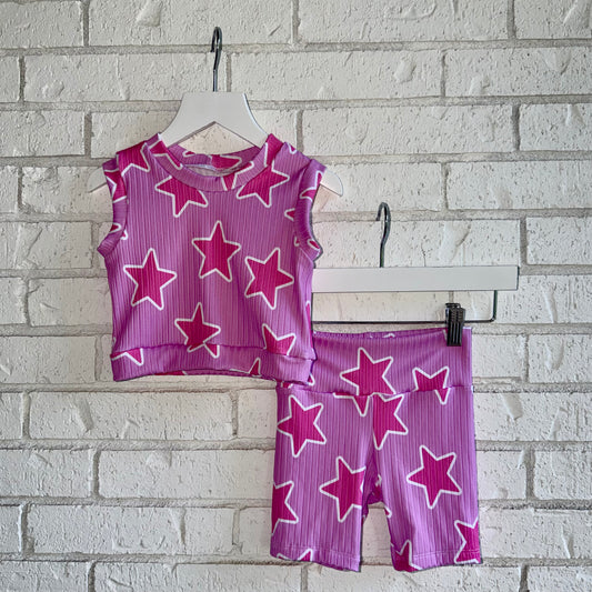 RTS | 18/24 Boho Tank + Bikers | Twinkled Pink